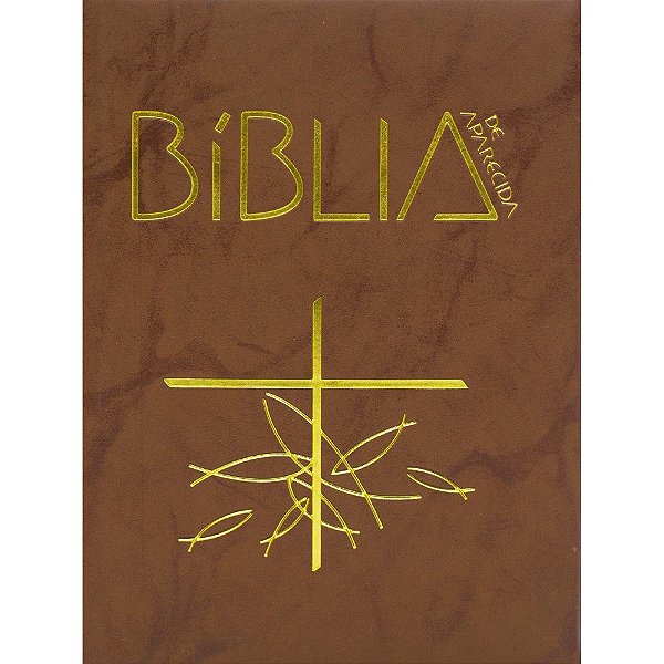 Livro Bíblia De Aparecida - Média Zíper Flexível Marrom