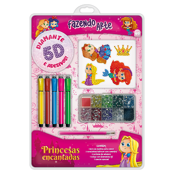 Livro Fazendo Arte Diamante 5D - Princesas Encantadas