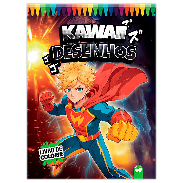 Livro Kawaii Desenhos Mangá - Livro De Colorir Gigante