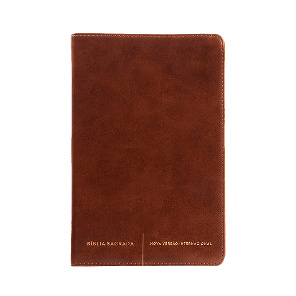 Livro Bíblia Sagrada Slim - Luxo, Capa Marrom - Nvi