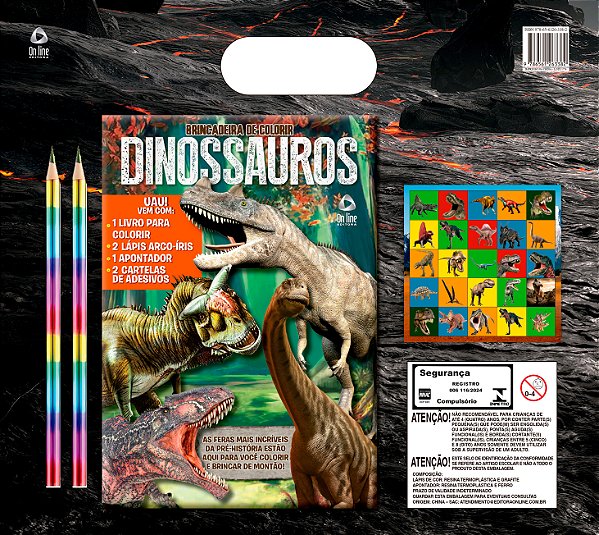 Livro Dinossauros brincadeira de colorir