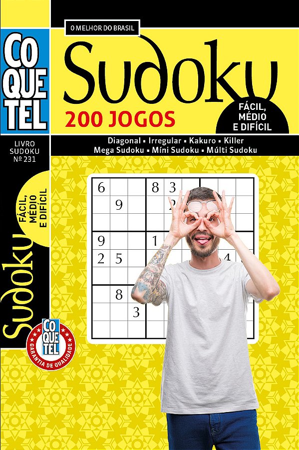 Livro Coquetel - Sudoku - Fàcil/Médio/Difícil - Livro 231