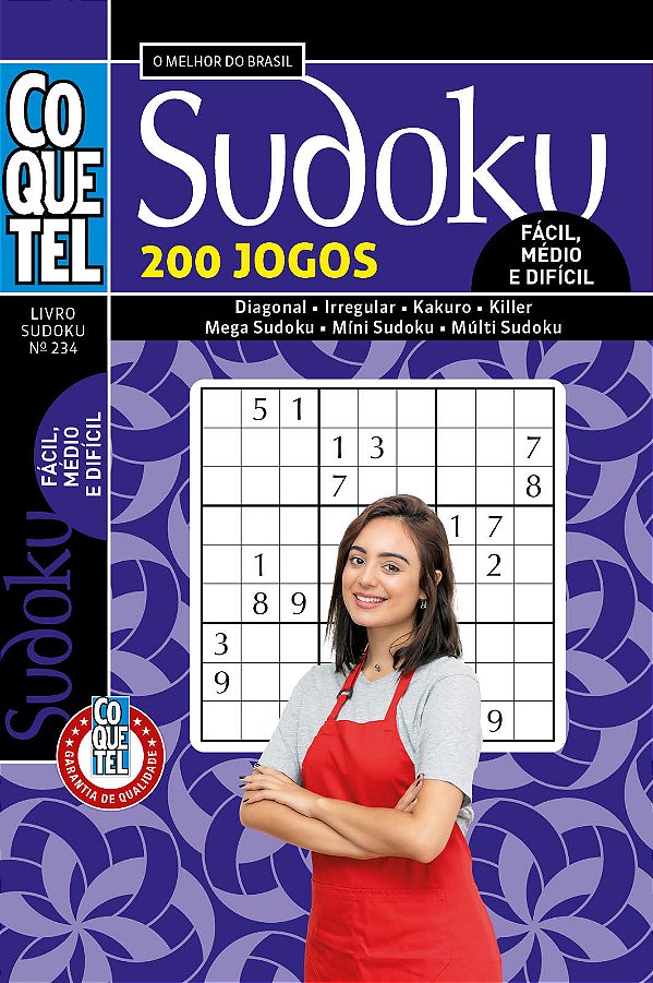 Livro Livro Coquetel Sudoku 234 - Níveis Fácil, Médio E Difícil
