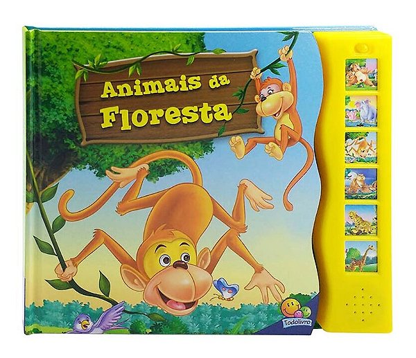 Livro Mundo dos Animais com Sons: Animais da Floresta