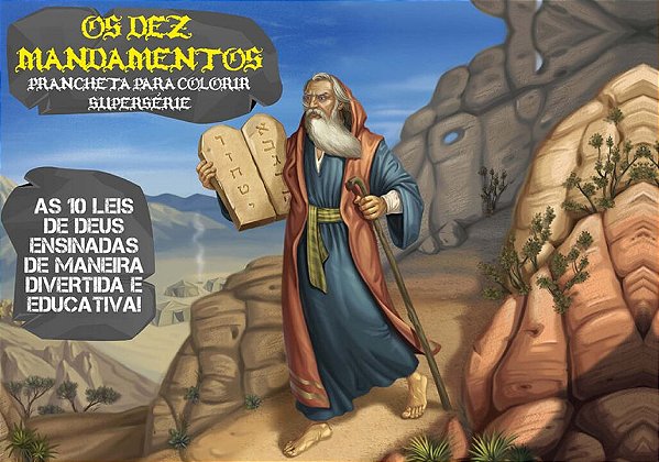 Livro Os dez mandamentos - Prancheta para colorir- Supers...