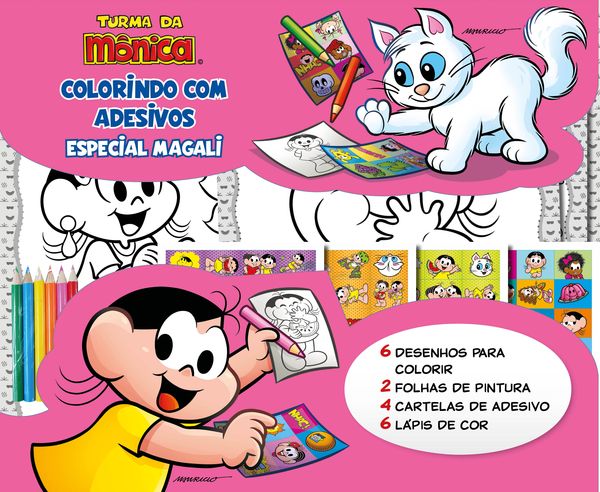 Livro Turma da Mônica - Colorindo com adesivos especial: ...