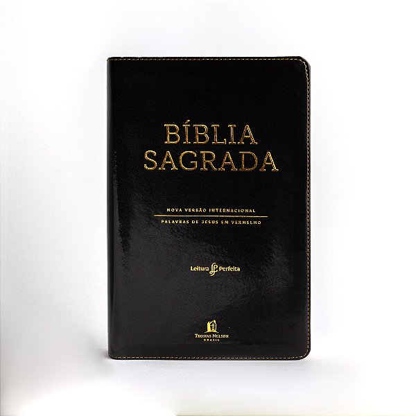 Livro Bíblia NVI, Couro Soft, Preto, Letras Vermelhas, Ín...