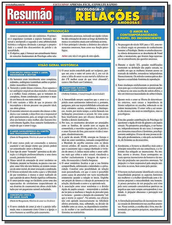 Livro Psicologia 3 - Relações amorosas