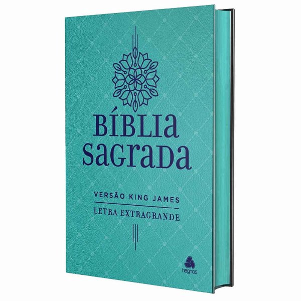 Livro Bíblia Sagrada King James - Letra Extra Grande - Turquesa...