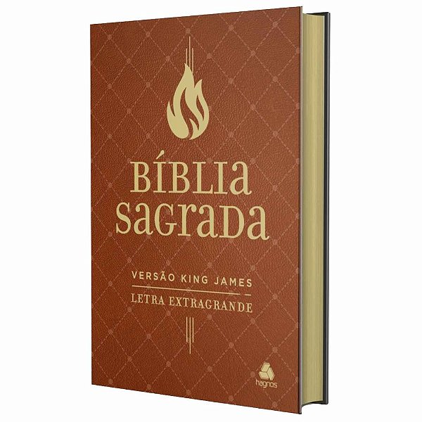 Livro Bíblia Sagrada King James - Letra Extra Grande - Marrom