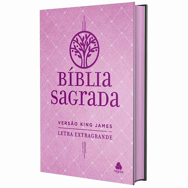 Livro Bíblia Sagrada King James - Letra Extra Grande - Rosa: Ar...
