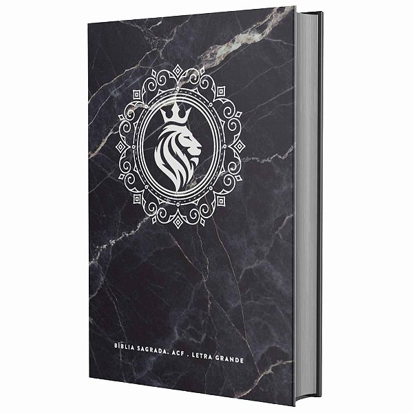 Livro Bíblia Sagrada ACF - Leão Rei - Letra Grande: Mármore Pre...
