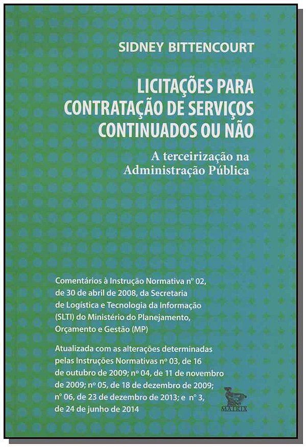 Livro Licitaçes Para Contratação De Serviços Continuados ...