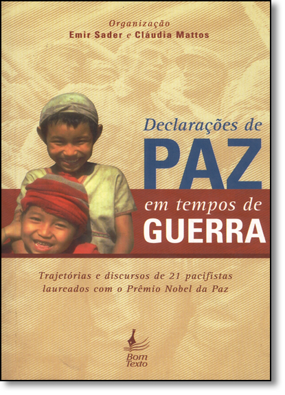 Livro Declarações de paz em tempos de guerra