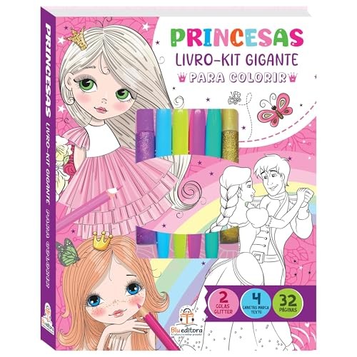 Livro-kit gigante para colorir: princesas