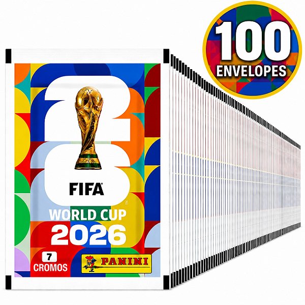 Kit 700 Figurinhas Do Álbum Copa do Mundo 2026 - 100 Envelopes