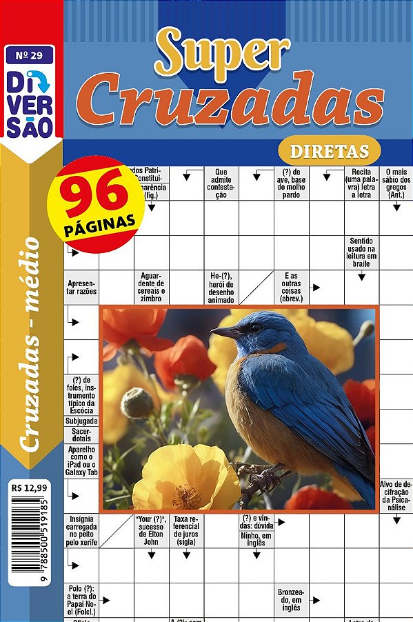 Livro Diversão Super Palavras-Cruzadas Diretas 29 - Nível Médio