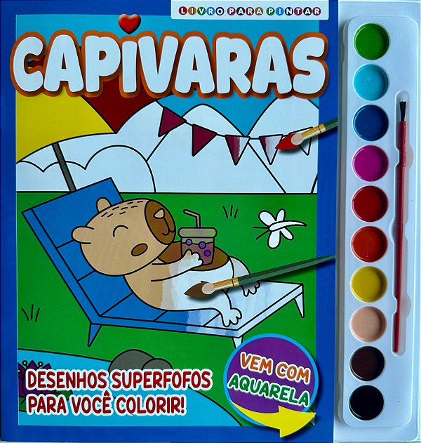 Capivaras Livro para Pintar com Aquarela