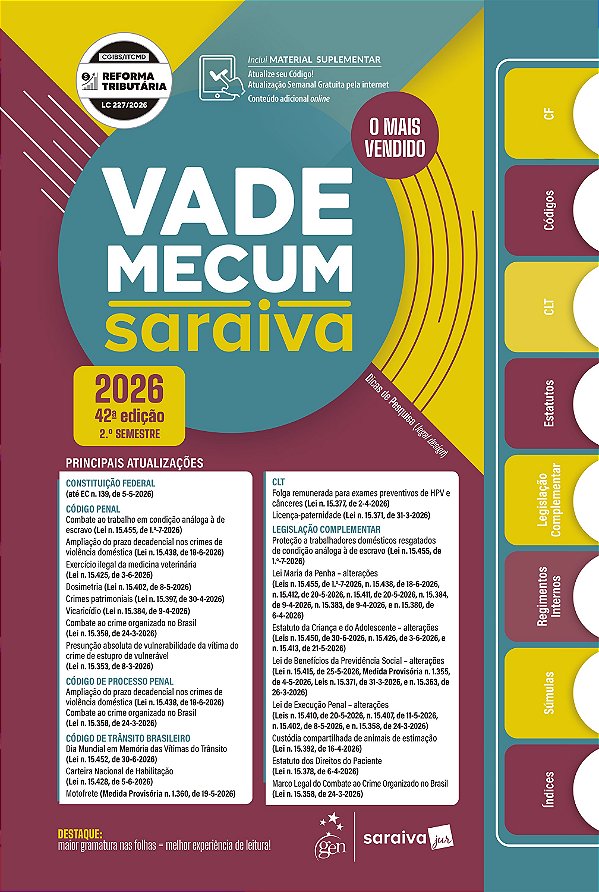 Vade Mecum Saraiva Tradicional - 42ª Edição 2026
