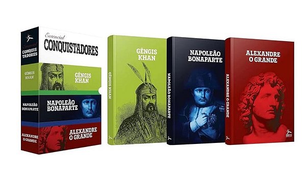 Box  - Essencial Conquistadores  - Gêngis Khan, Napoleão Bonaparte E Alexandre - O Grande - (3 Volumes)