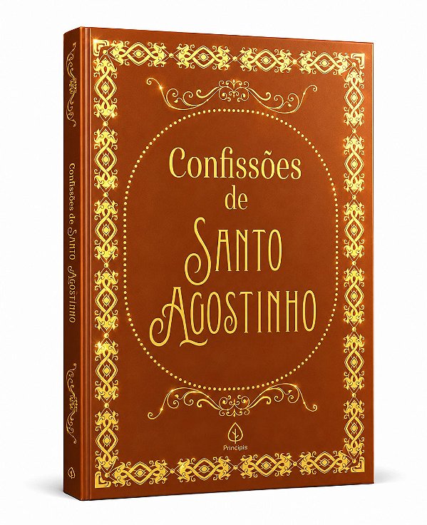 Confissões de Santo Agostinho - Edição Especial de Luxo Almofadada com Bordas Douradas e Fitilho