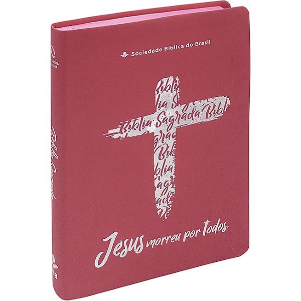 Bíblia Sagrada NAA para Mulher, Letra Grande, Capa Couro Sintético Rosa Pink