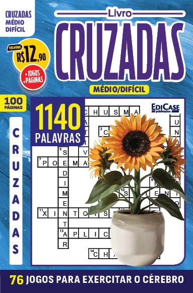 Livro cruzadas ed.03 -100 páginas - médio/difícil: 76 jogos para exercitar o cérebro