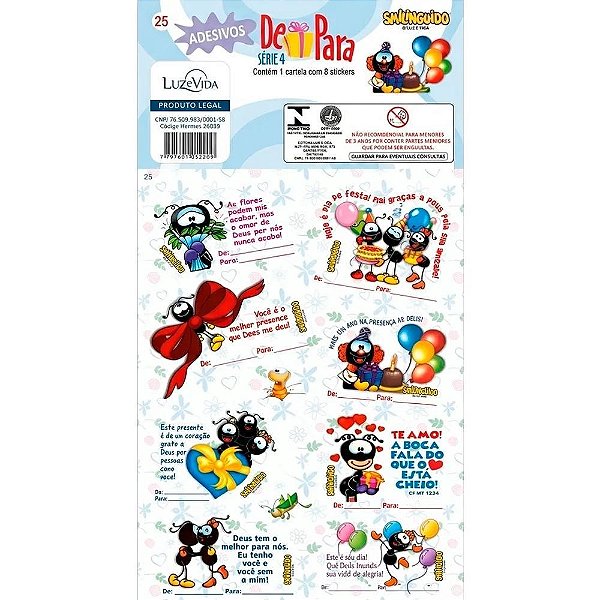 Cartela De Adesivos Stickers -  Nº25 - Smilinguido