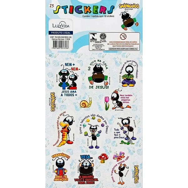 Cartela De Adesivos Stickers - Nº23 - Smilingüido