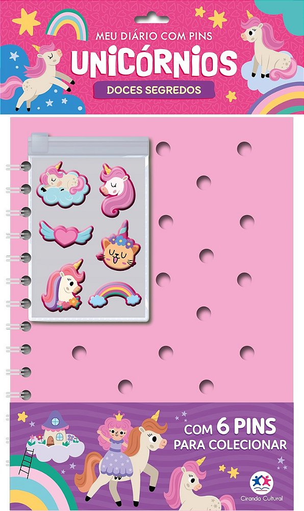 Unicórnios - leia e colecione - Diário com pins