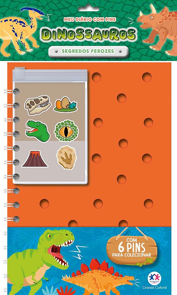 Dinos - Leia e colecione - Diário com Pins