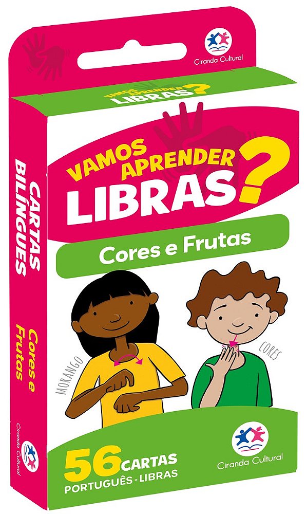 Flash cards - Cores e frutas em Libras - Com QR code para aprender os sinais
