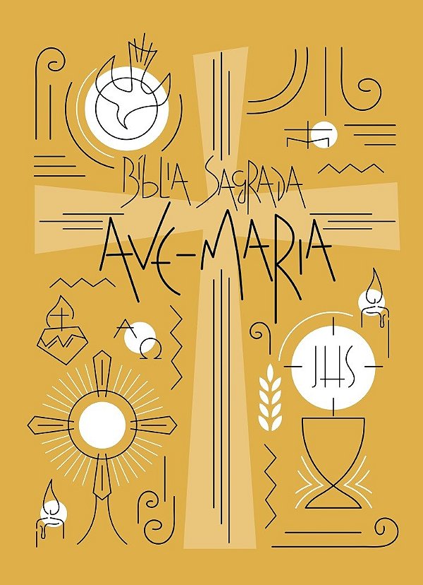 Livro Bíblia Sagrada Ave-Maria - Capa Símbolos