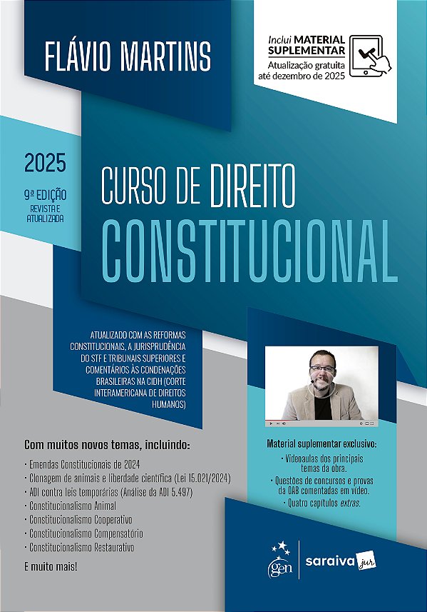 Livro Curso de Direito Constitucional - 9ª Edição 2025
