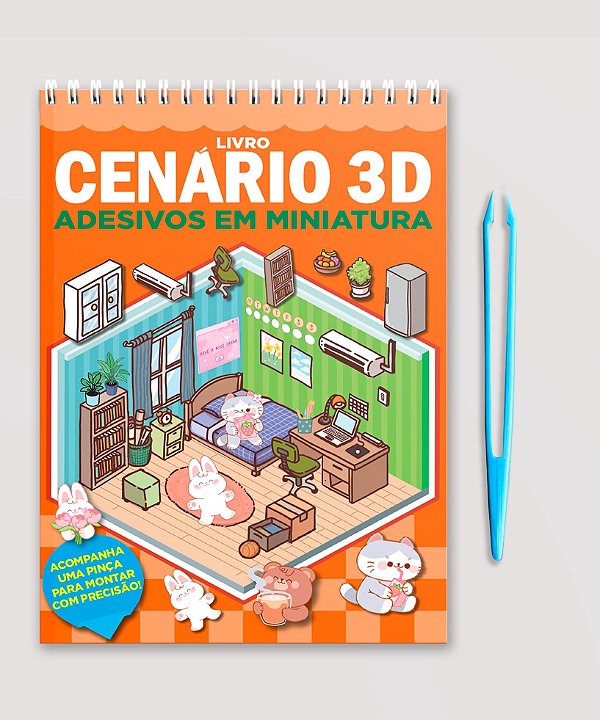 Livro cenário 3D – Monte cenários com adesivos em miniatura