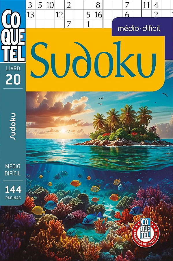 Livro Coquetel Sudoku 20 - Níveis Médio E Difícil
