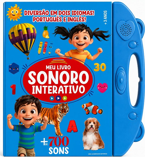 Meu Livro Sonoro Interativo - Português e Inglês - Azul