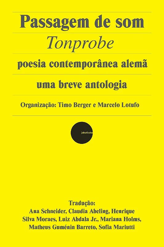 Livro Passagem De Som - Poesia Contemporânea Alemã