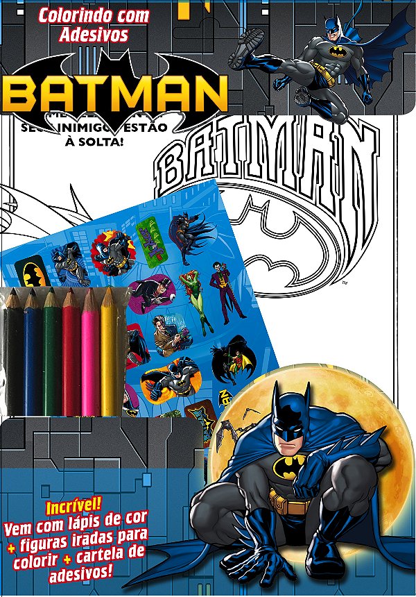 Livro Batman: colorindo com adesivos