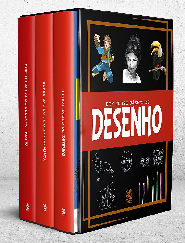 Livro Curso Básico De Desenho - Box Com 3 Livros