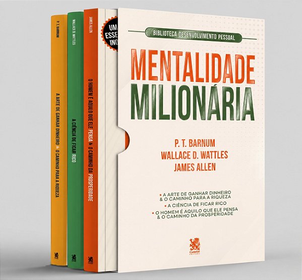 Biblioteca Desenvolvimento Pessoal Mentalidade Milionária - Box com 3 Livros