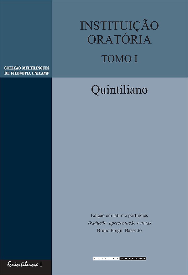 Livro Instituição oratória: tomo I