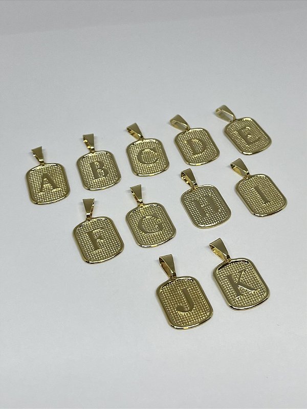 Pingente medalha de letra