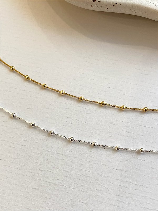 Tornozeleira com Bolinhas Extrafinas