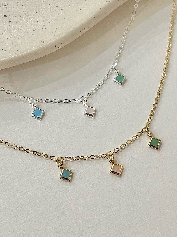 Tornozeleira Mini Elos Com Pingentes Candy Colors