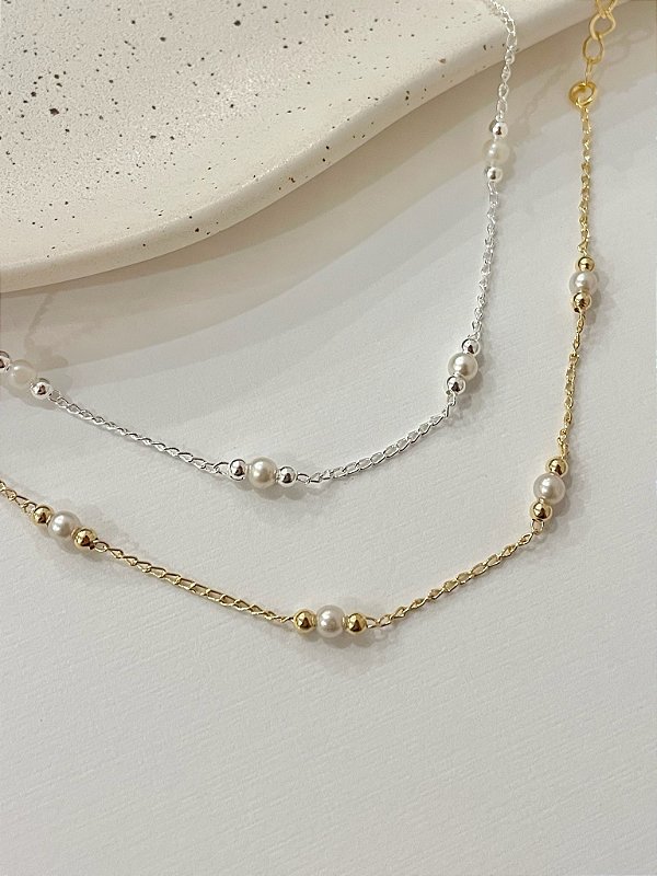 Tornozeleira Pérolas Com Bolinhas