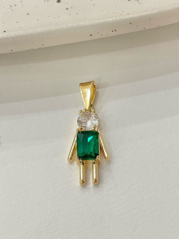Pingente Menino Verde Esmeralda