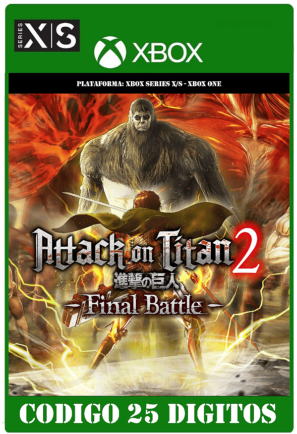 Attack on Titan 2 Final Battle - Xbox One / Series X|S (Código 25 Dígitos) Mídia Digital