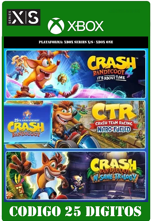 Crash Bandicoot - Crashiversary - Xbox One / Series X|S (Código 25 Dígitos) Mídia Digital