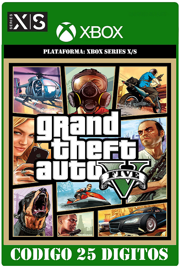 Grand Theft Auto V - Xbox Series X|S (Código 25 Dígitos) Mídia Digital